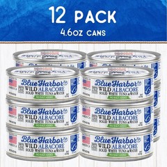 Wild Albacore Solid White Tuna in Water, No Salt Added, 4.6 oz Can – 12 Pack