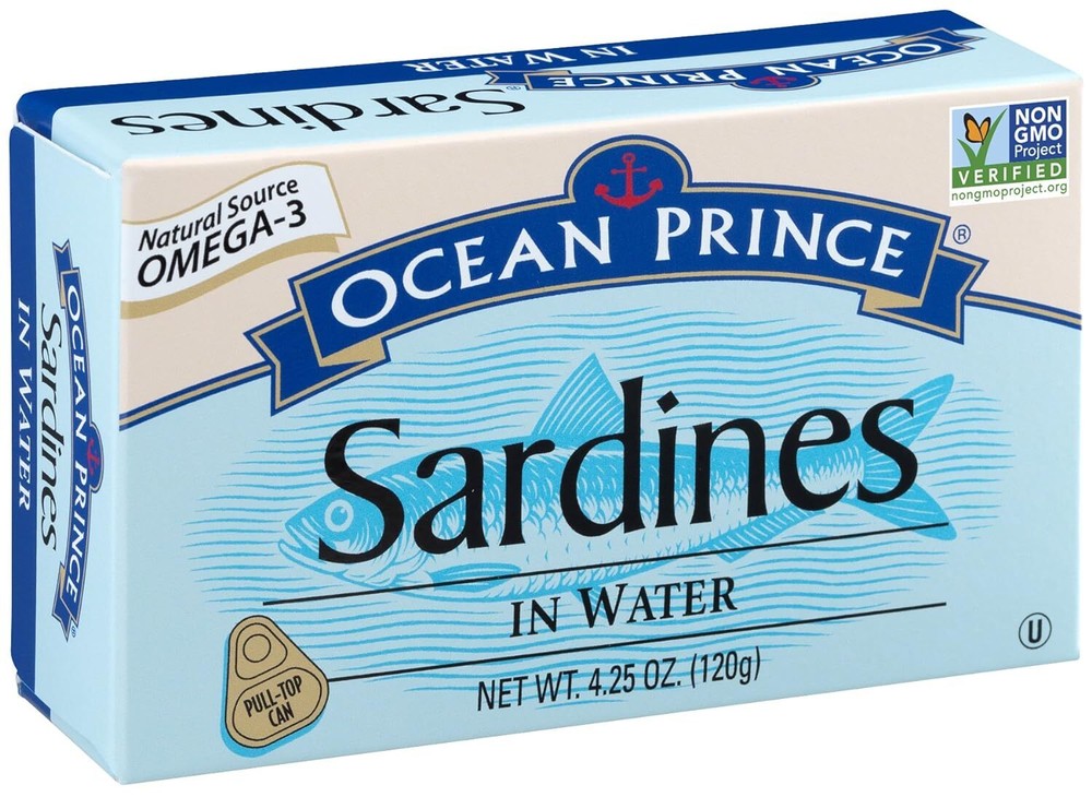 Sardinas Ocean Prince En Agua, Latas De 4.25 Onzas (Paquete De 12) (El Empaqu…