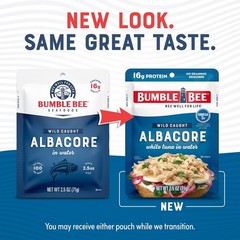 Bumble Bee Chunk White Albacore Tuna in Water, 2.5 oz Pouches Pack of 12 Rea…