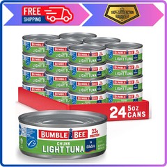 Bumble Bee Chunk Light Tuna In Oil 5oz Cans Pack of 24 Wild Caught Skipjack Tuna