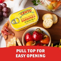 Cento Skinless & Boneless Sardines in Olive Oil, 4.375 Oz, High Protein, Easy…