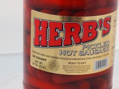 Red Hot Pickled Sausage 39 Count Jar – Beef & Chicken