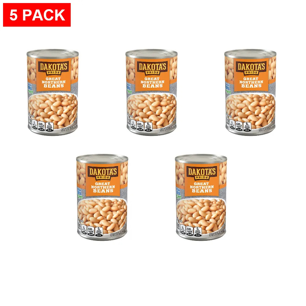 Dakota’s Pride Great Northern Beans, 15.5 oz Can – Pack of 5