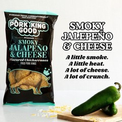 Smoky Jalapeño & Cheese Pork Rinds (Chicharrones) (4 PACK) Keto Snacks