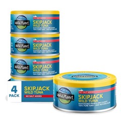 Skipjack Wild Tuna, No Salt Added, Canned Tuna, Sustainably Wild-Caught, Pole…