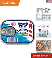 Wild Caught No Salt Added Canned Sardines – High Protein Keto Snack 3.75oz