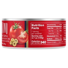 (4 pack) Tonnino Premium Yellowfin Tuna chunks with tomatoe and olives, 4.94 oz