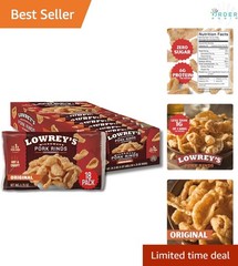Microwave Pork Rinds Pack of 18 1.75 oz Crispy Low-Carb Snack