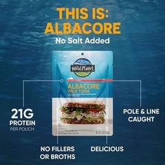 Wild Planet Wild Albacore Tuna, No Salt Added 3 Ounce