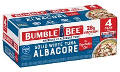 Bumble Bee Solid White Albacore Tuna in Oil, 5 oz Pack of 4 Wild Caught Tuna
