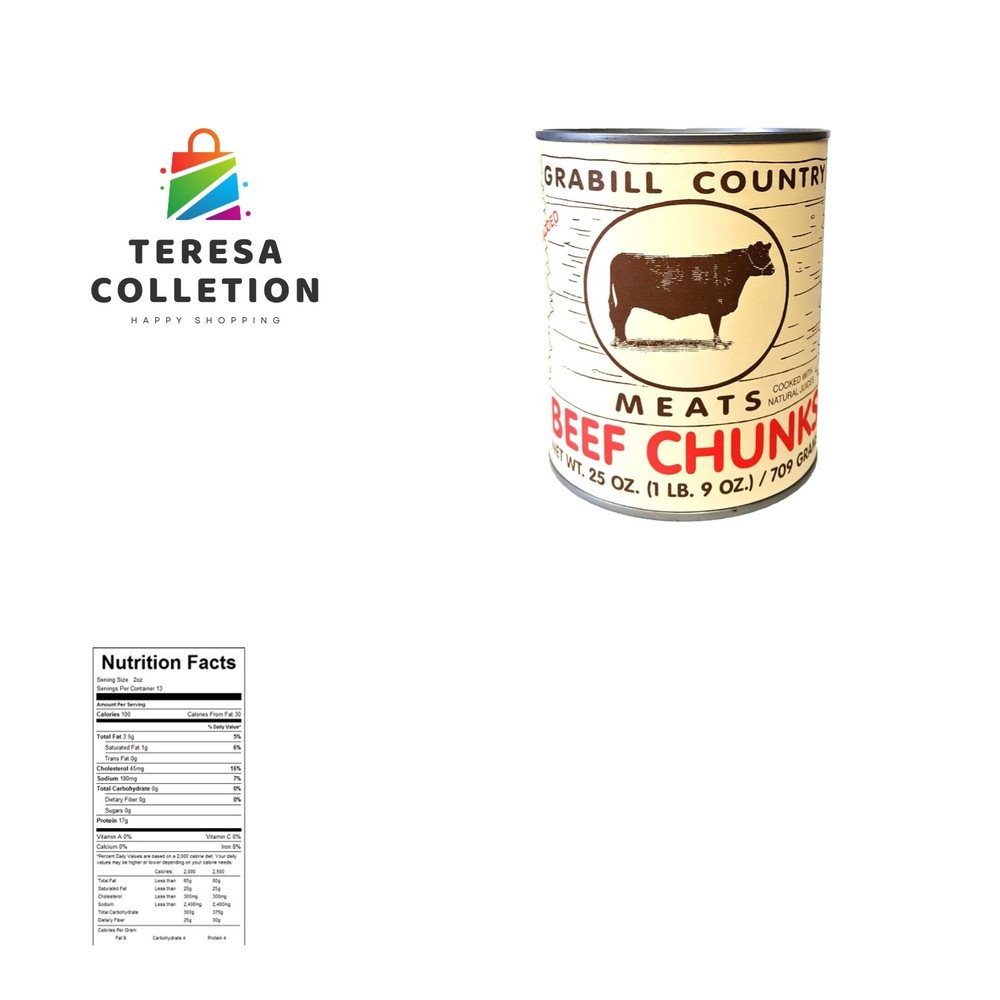 Canned Beef Chunks, Favorite Amish Food, 25 Oz. Pack of 3