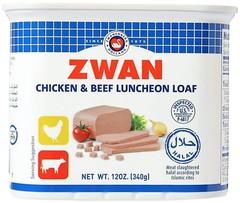 ZWAN Chicken and Beef Luncheon Halal Loaf Meat 12oz. (340g) One (1) Cans