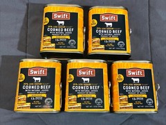 5 PACK ~ SWIFT CORNED BEEF Ready to Eat Gluten Free No MSG 12 oz Cans / 340g NEW