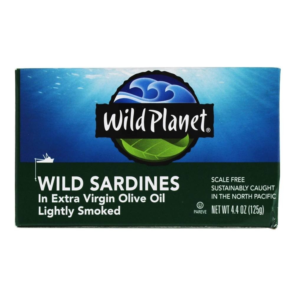 Wild Planet Wild Sardines in Extra Virgin Olive Oil, Sea Salt, Lightly Smoked…