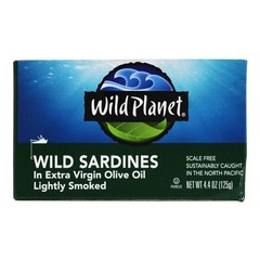 Wild Planet Wild Sardines in Extra Virgin Olive Oil, Sea Salt, Lightly Smoked…
