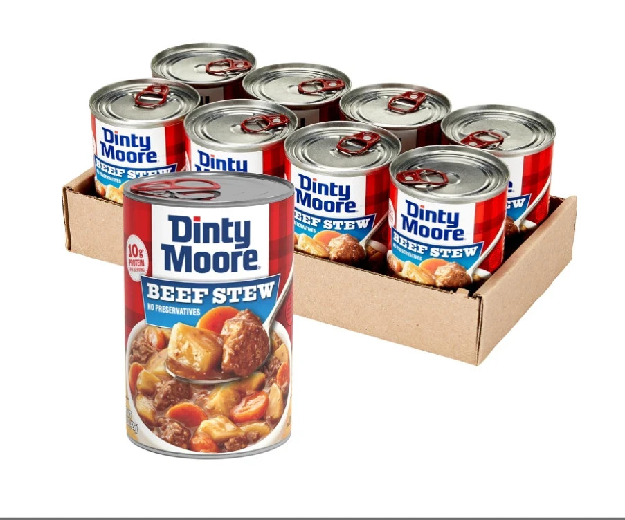 DINTY MOORE Beef Stew, 15 oz (8 Pack), Fully Cooked & Ready-To-Eat with Fresh