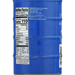 Starkist White Albacore Tuna in water, 25% Less Sodium, 26g protein, 5oz, 4 Cans