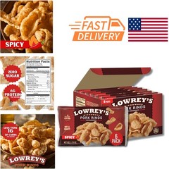 Delicious Hot and Spicy Pork Rinds 1.75 Ounce Pack of 6 Microwave Ready