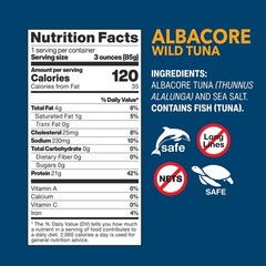 Wild Planet Albacore Wild Tuna with Sea Salt, 3 oz