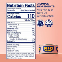 Premium Yellowfin Tuna in Olive Oil, 3 X 2.8 Ounce Can (Pack of 8, Total 67.2 Ou