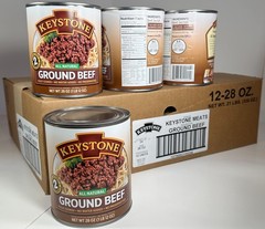 Keystone Meats All Natural Heat and Serve Ground Beef 28 oz – Fully Cooked Ca…