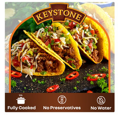 Keystone Meats All Natural Beef 3 Cans | Fully Cooked 14.5 oz Canned Meat Bulk
