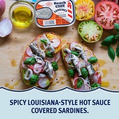 Wild Caught Sardines in Louisiana Hot Sauce, 3.75 oz Can (Pack of 12) – 14g P…