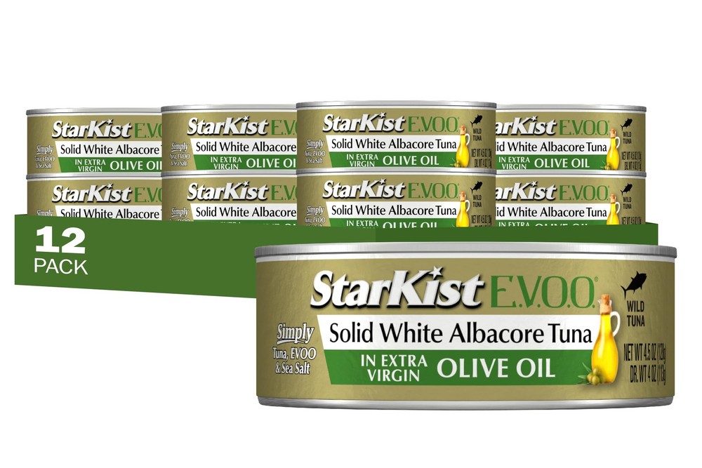 Solid White Albacore Tuna in Extra Virgin Olive Oil 4.5 Oz Pack of 12