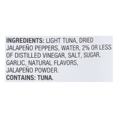 (4 Pack) Jalapeno Seasoned Light Tuna, Wild Caught, Gluten Free, 14G Protein pe