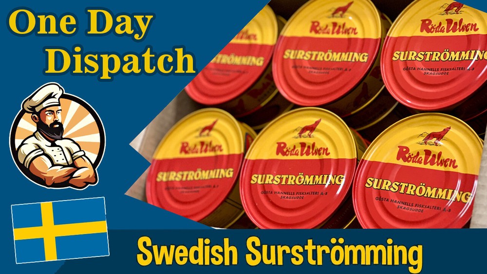 Swedish Surstromming herring traditional to Swedish cuisine, Red Wolf,Röda Ulven