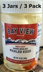 Pickled Red Hot Hard Boiled Eggs 3 Pack Keto Bay View Packing Free Ship