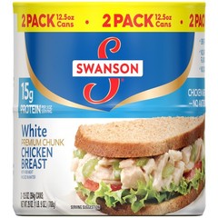Swanson Premium White Chunk Chicken Breast, 12.5 Oz. Can, 2 Count