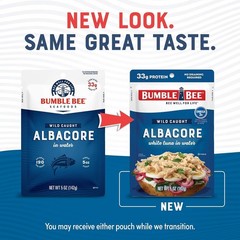 Bumble Bee Chunk White Albacore Tuna in Water, 5 oz Pouches Pack of 12 Ready…