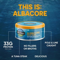 Wild Caught Albacore Tuna in Sea Salt 5 oz Cans Pack of 3