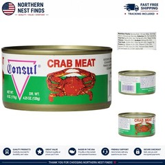 Gourmet Consul Crab Meat in Water – 6 Oz Can, Pack of 6, Gluten-Free Delicacy