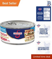 9.75 OZ Swanson Fully Cooked Chunk Chicken in Water – Versatile Meal Solution