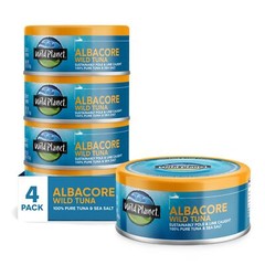 Wild Planet Wild Albacore Tuna Steak 5 Ounce Pack of 4 Low Mercury Protein