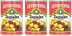La Preferida Beef & Pork Canned Tamales with Sauce, 15 15 Ounce (Pack of 12)