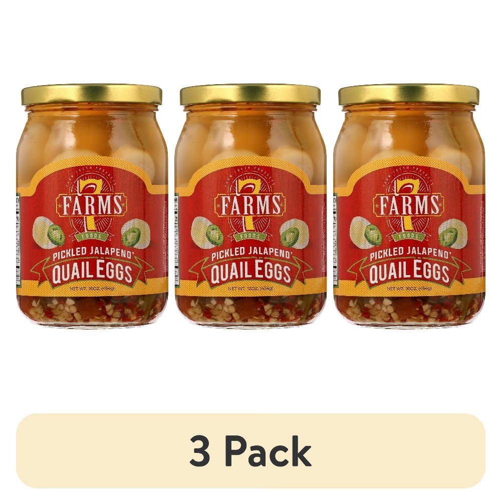 Pickled Jalapeno Quail Eggs in Brine Snack 3 Pack Jar Spicy Gourmet Food Gift