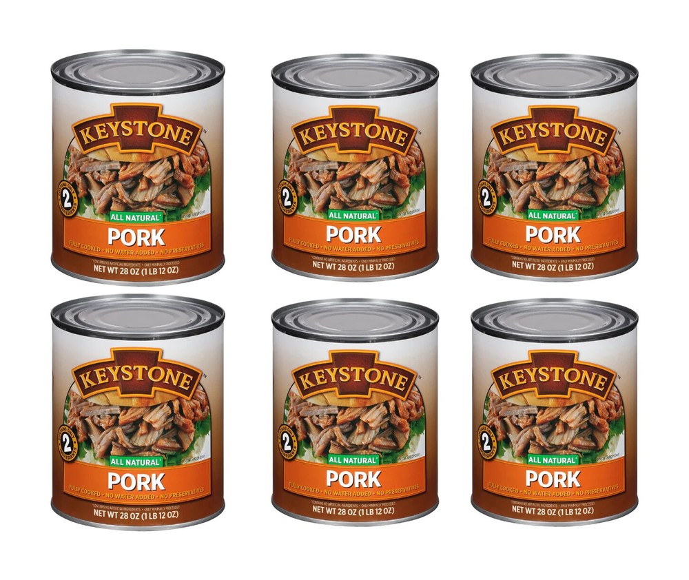 (8 Cans) Keystone Pork **ALL NATURAL – NO PRESERVATIVES – FULLY COOKED** 28oz