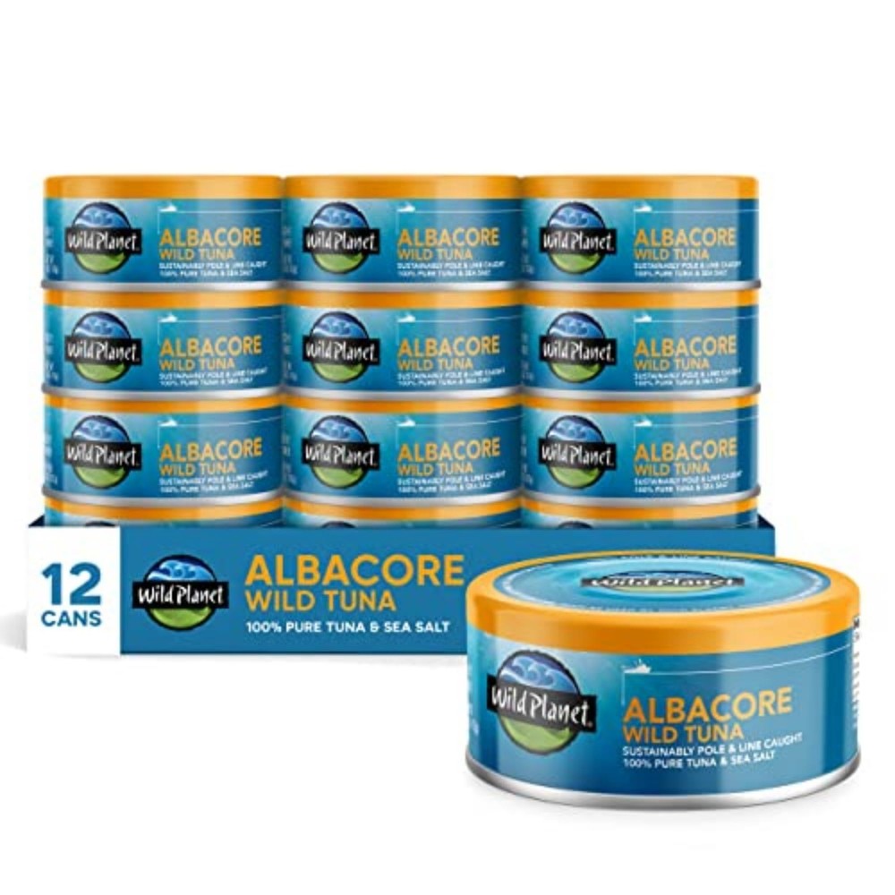 Wild Planet Albacore Wild Tuna, Sea Salt, Canned Tuna, Sustainably WildCaught…