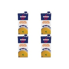 Swanson Natural Chicken Stock, 32 Oz Carton, Gluten-Free & Fat-Free – 4 Count