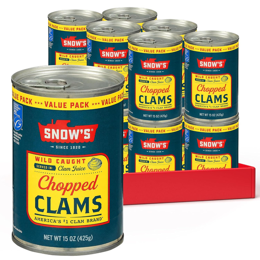 Wild Caught Chopped Clams Canned, 15 Oz Can (Pack of 12) – Served in Clam Juice