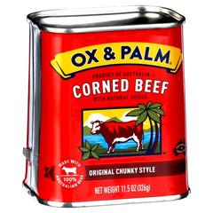 Ox & Palm Corned Beef Original Chunky Style in Tapered Can, 11.5 oz Can