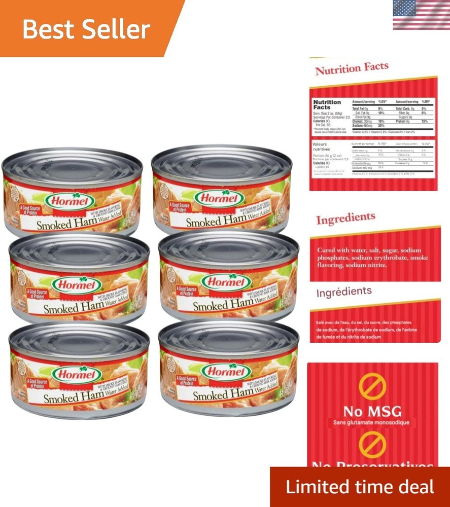 Pack of 6 Gourmet Smoked Ham Cans – 5oz Each for Flavorful Meal Solutions
