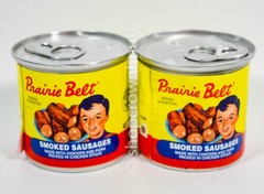 2 Prairie Belt Smoked Sausage 4.6 ounce can 07/09/2027 DENTED
