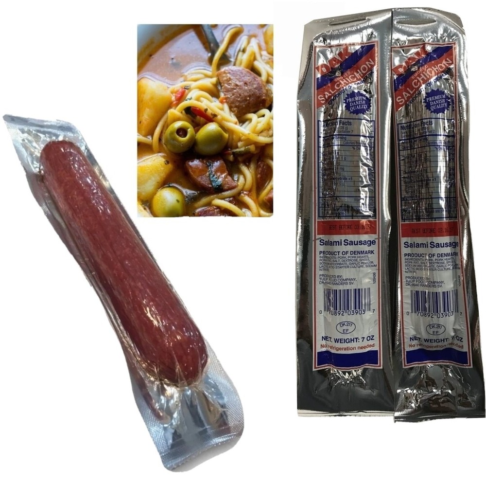 (2 PACKS 7oz.ea) DAK SMOKED SALCHICHON IN SALAMI SAUSAGE COOKED READY TO EAT