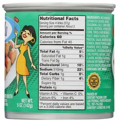 Carmela Chicken Vienna Sausage in Broth, Natural Smoke, 5oz Can (12 Pack)