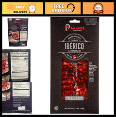 All-Natural Sliced Ibérico Chorizo – Premium Spanish Sausage, Gourmet Snack