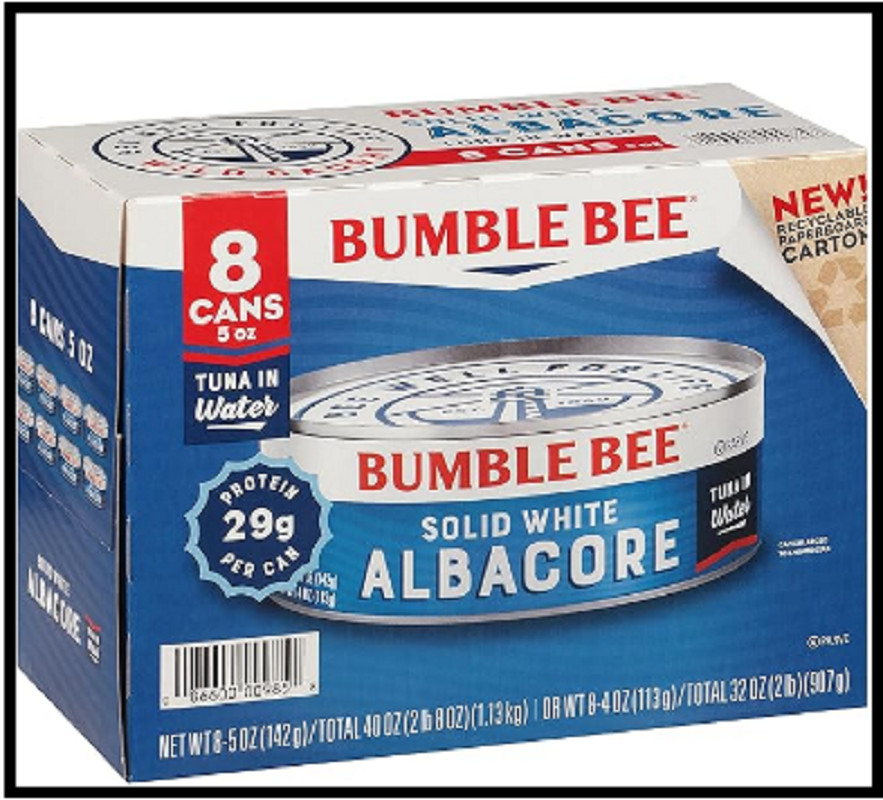 Bumble Bee Solid White Albacore Tuna in Water 5 oz Can (Pack of 8) – Wild Caught